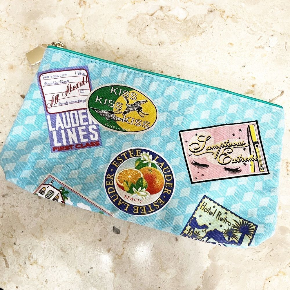 Estée Lauder Travel Passport Stamp Cosmetics Bag